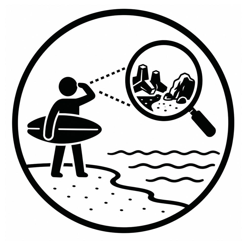 砂浜を確認