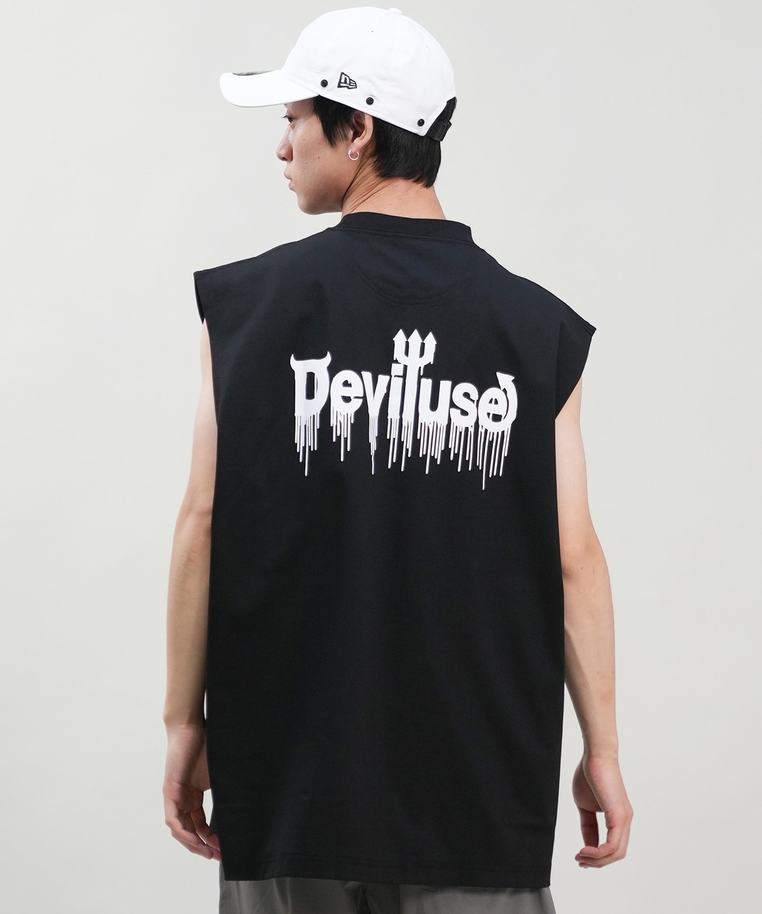 DEVILUSE デビルユース メンズ ラッシュガード ノースリーブ タンクトップ 水陸両用 ムラサキスポーツ限定 243OO1ST305DU(BLK-M)
