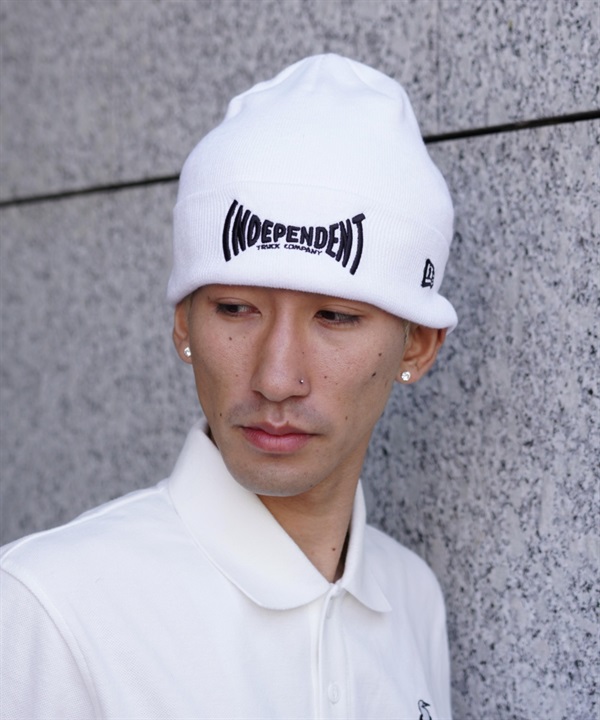 NEW ERA ニューエラ × INDEPENDENT インディペンデント コラボ ビーニー 帽子 ベーシック カフニット 14299640 ムラサキスポーツ限定