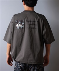 QUIKSILVER クイックシルバー ラッシュガード メンズ 半袖 Tシャツ バックプリント 水陸両用 UVカット QLY251626M ムラサキスポーツ限定(GRY-M)