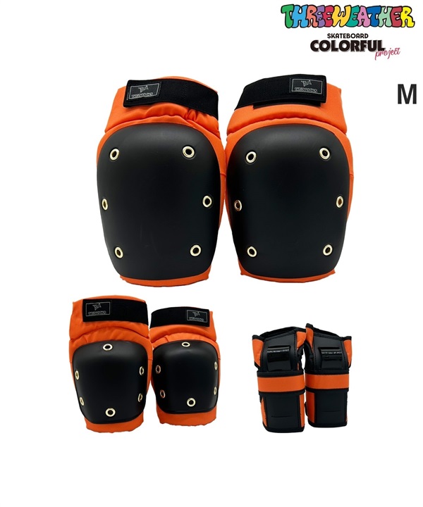 THREE WEATHER スリーウェザー スケートボード パッド COLORFULPROJECT SAFETY 3点セット