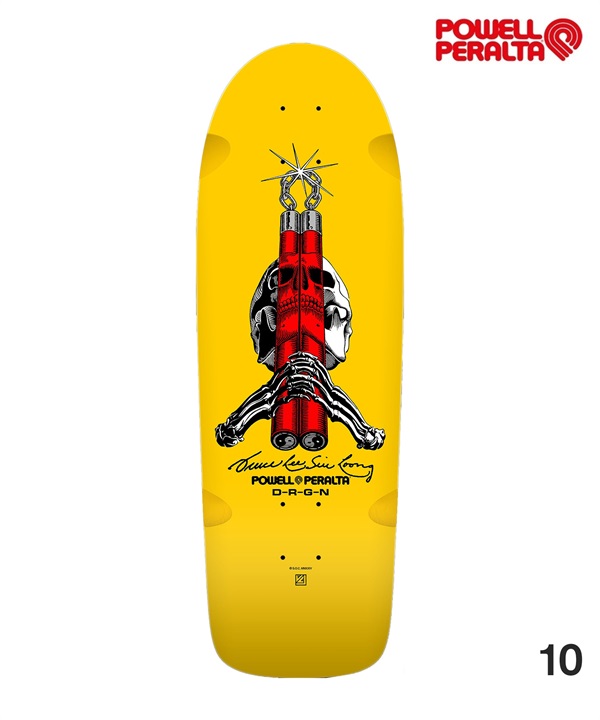 POWELL PERALTA パウエル ペラルタ スケートボード デッキ 10inch BRUCE LEE SKULL&NUMCHUCK ブルースリー コラボ スケボー