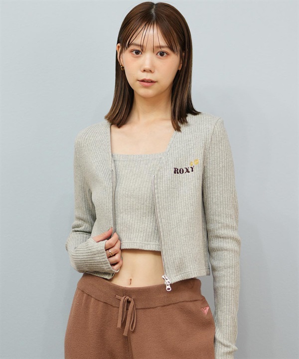 ROXY ロキシー ニット セーター カーディガン レディース クロップド丈 ショート丈 2点セット RDK254010