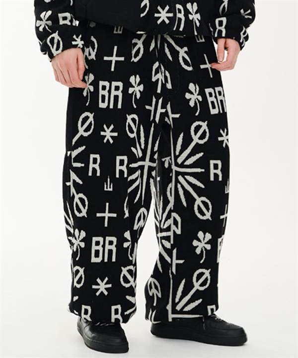 BSRABBIT ビーエスラビット BR JACQUARD WIDE JOG PT スノーボード ウェア パンツ ユニセックス 25-26モデル MM E30 【2526】