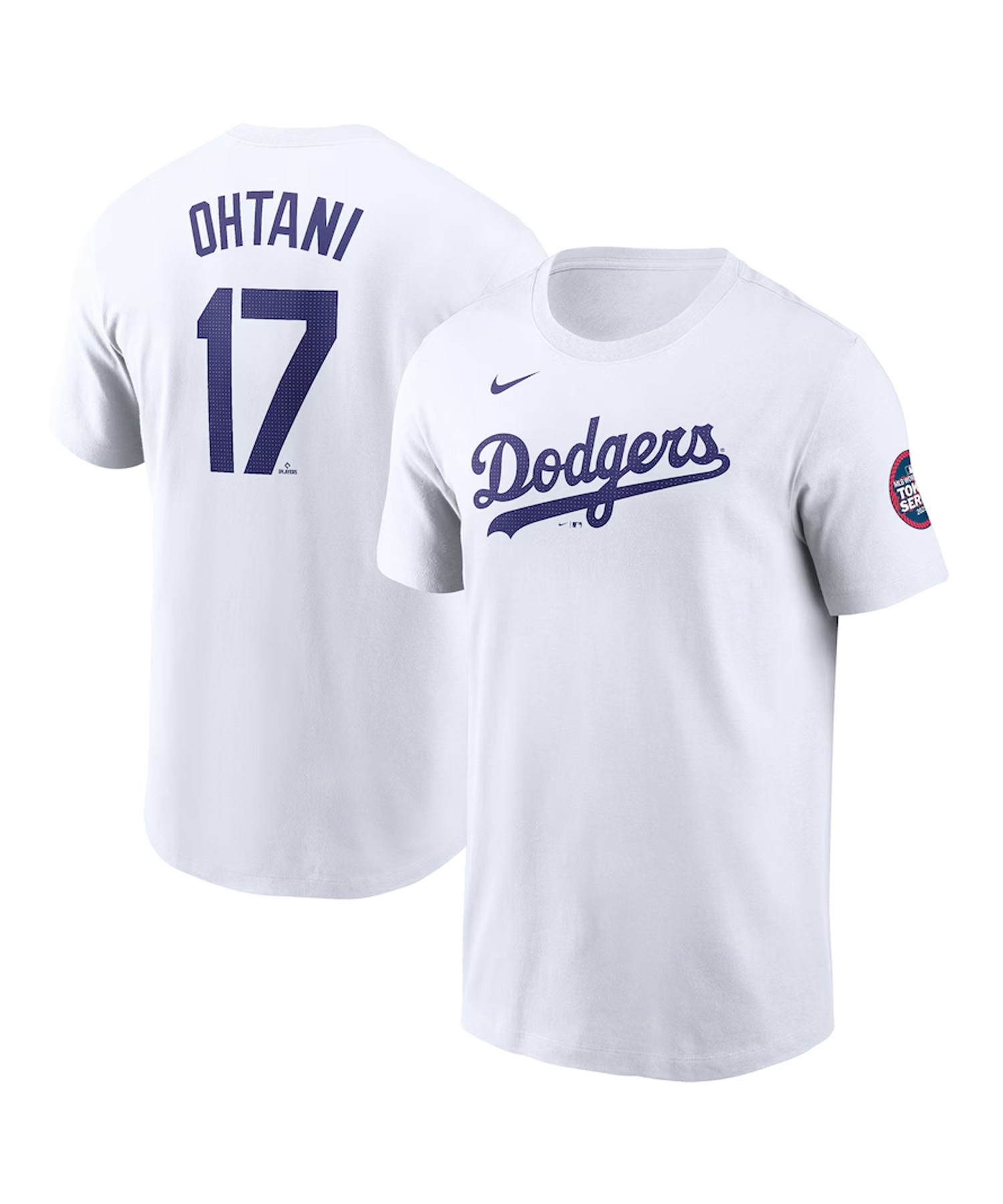 Fanatics ファナティクス NIKE ドジャース 大谷翔平 背番号 Tシャツ MLB 東京シリーズ 開幕戦 袖パッチ N19910ALD901EP(WHITE-M)