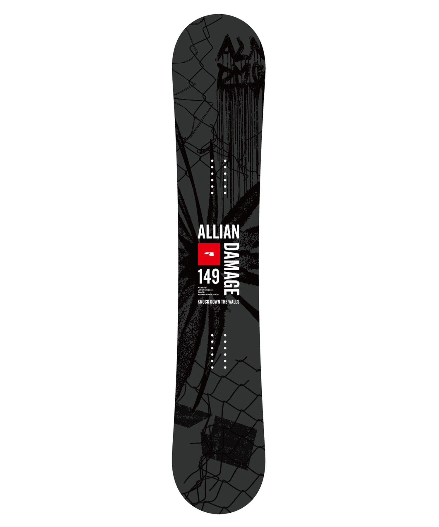 ALLIAN アライアン ダメージ DAMAGE スノーボード 板 ジブ パーク グラトリ メンズ 26-27 早期購入(BK/RD-149cm)