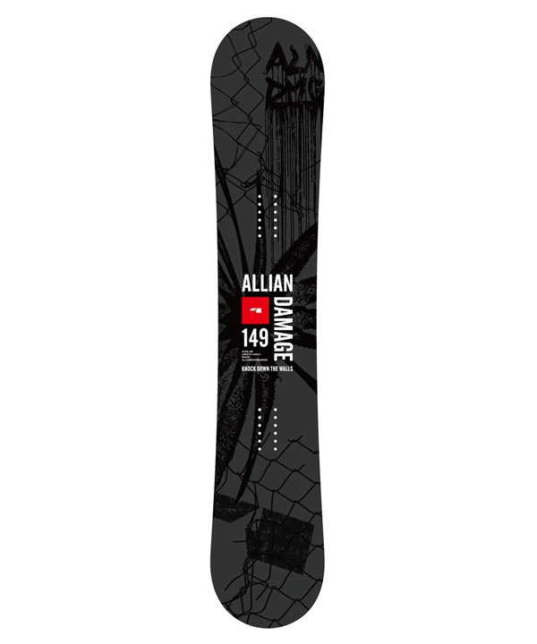 ALLIAN アライアン ダメージ DAMAGE スノーボード 板 ジブ パーク グラトリ メンズ 26-27 早期購入(BK/RD-149cm)