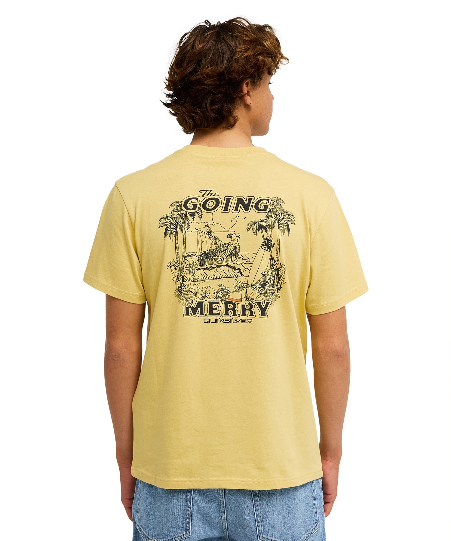 QUIKSILVER クイックシルバー  半袖 Tシャツ メンズ コラボ ONE PIECE X QUIKSILVER MERRY SS EQYZT08510(YHE0-S)