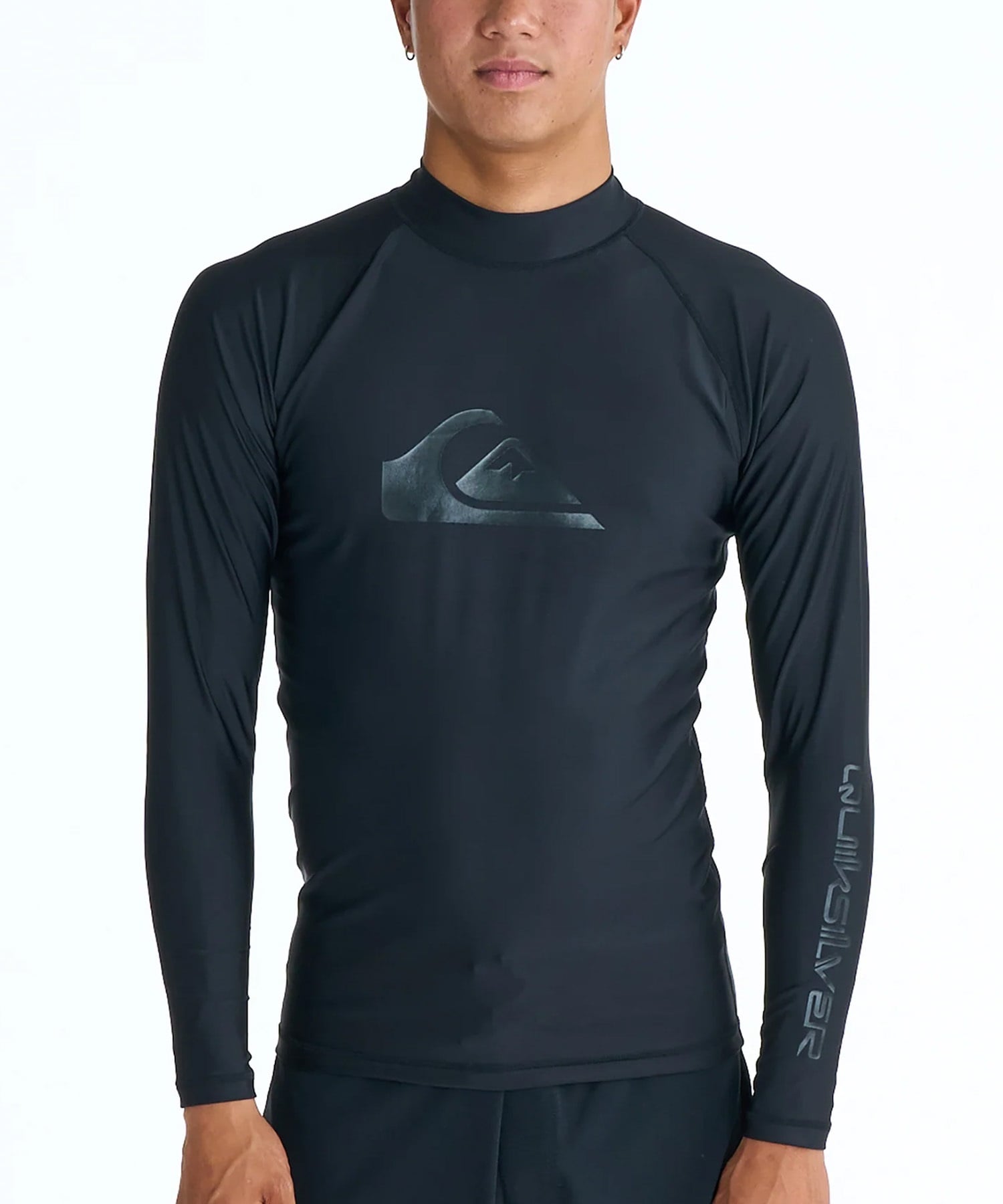 QUIKSILVER クイックシルバー 水着 ラッシュガード メンズ 長袖 Tシャツ ロンT UVカット 速乾 ストレッチ QLY261002(BLK2-M)