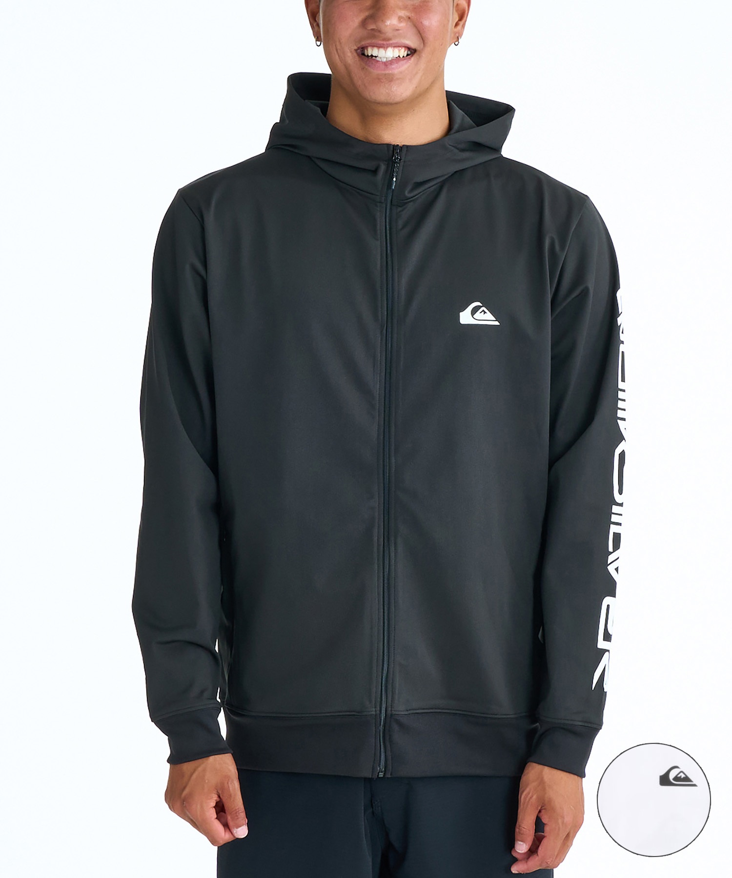 QUIKSILVER クイックシルバー 水着 ラッシュガード ジップアップ パーカー メンズ UVカット 接触冷感 速乾 水陸両用 QLY261009(WHT-M)