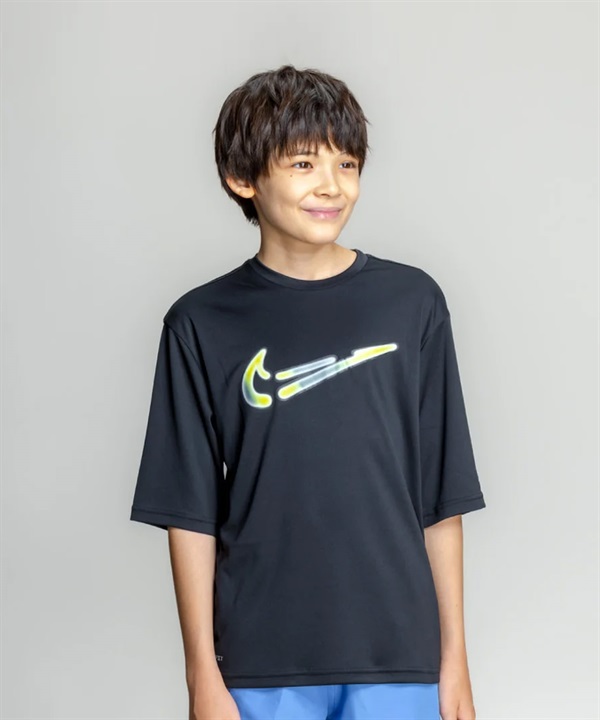 NIKE ナイキ 水着 ラッシュガード 半袖 Tシャツ キッズ ジュニア 子供 UVカット スプレースウッシュ ハイドロガード NESSG828
