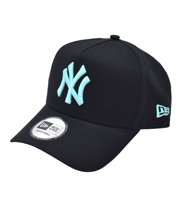 NEW ERA ニューエラ キャップ 9FORTY A-Frame ニューヨーク・ヤンキース ブラック×ミントブルー 15202907 ムラサキスポーツ限定