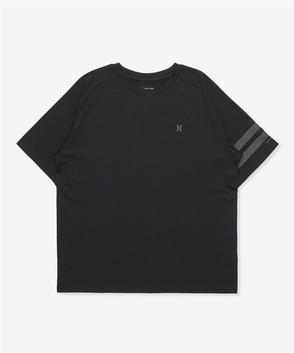 Hurley ハーレー 水着 ラッシュガード 半袖 Tシャツ メンズ UVカット 吸水速乾 水陸両用 MUSS251023(BKBK-M)