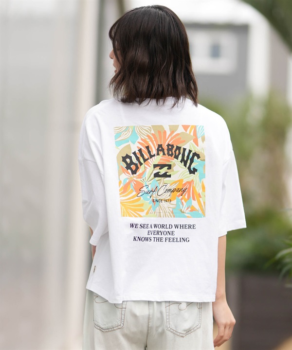 BILLABONG ビラボン 半袖 Tシャツ レディース SQUARE LOGO LOOSE CROPPED BG013205