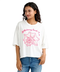 BILLABONG ビラボン 半袖 Tシャツ レディース コード刺繍 ショート丈 BG013210(SCS-M)