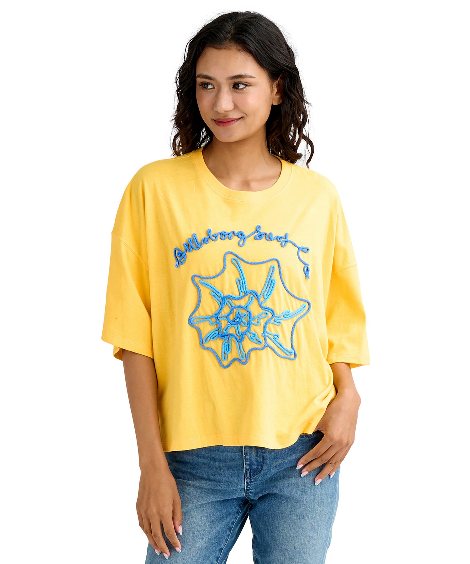 BILLABONG ビラボン 半袖 Tシャツ レディース コード刺繍 ショート丈 BG013210(DAF-M)