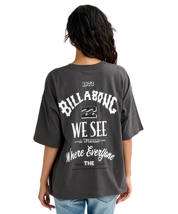 BILLABONG ビラボン 半袖 Tシャツ レディース バックプリント MESSAGE ARCH MEDIUM LOOSE BG013211