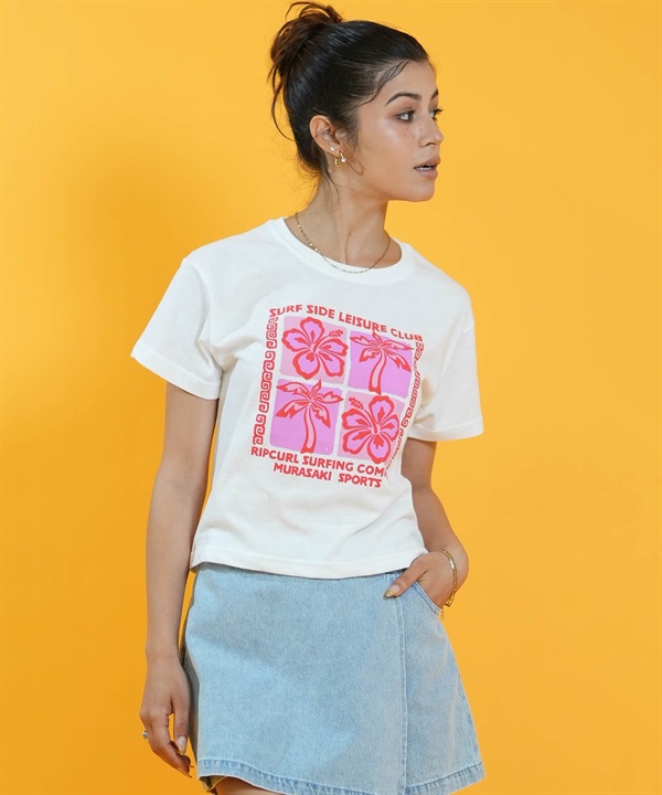 MURASAKI ムラサキ × RIPCURL リップカール 半袖 Tシャツ レディース コラボレーション クロップド丈 M RCL6S-2102