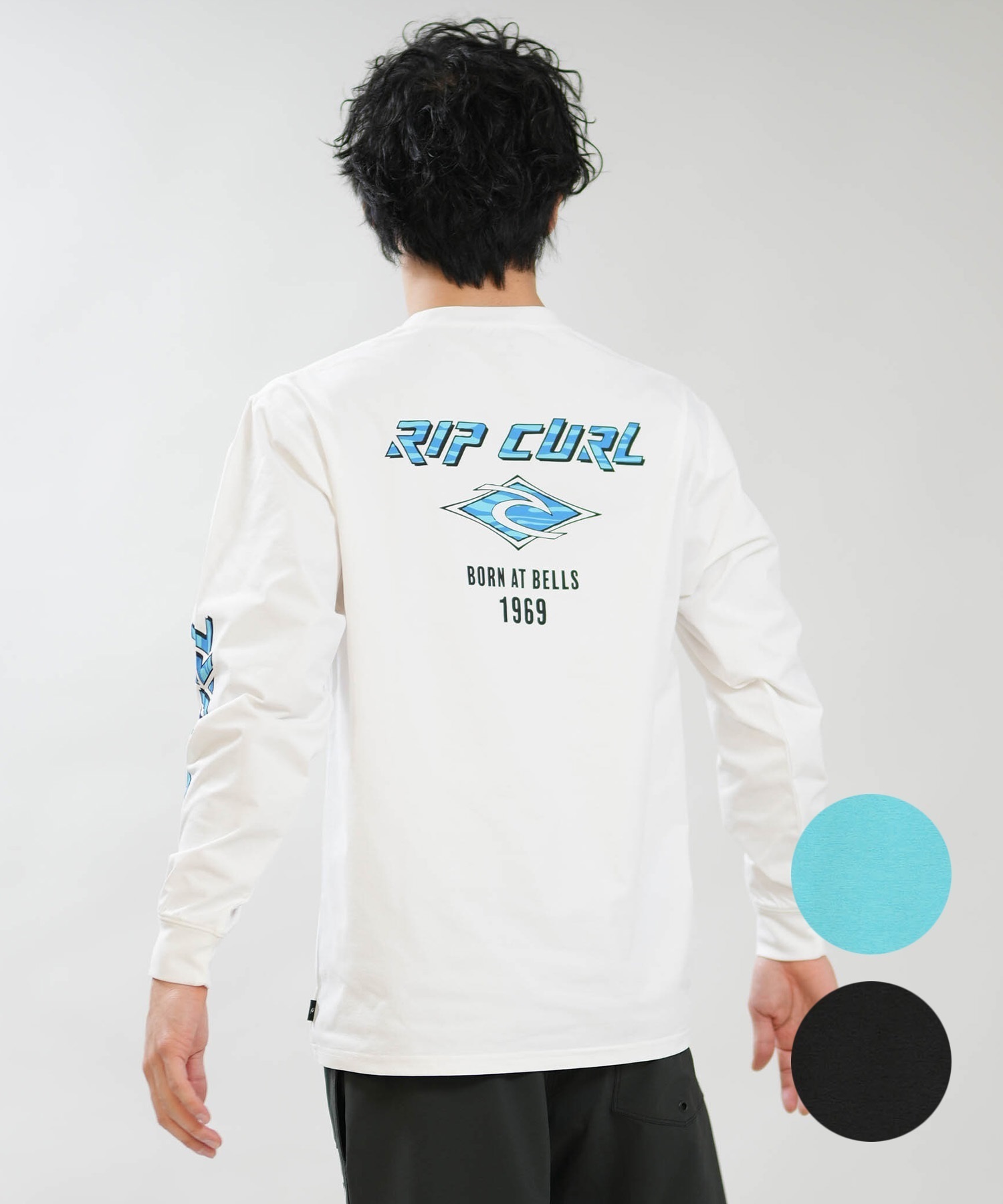 RIP CURL リップカール 長袖 Tシャツ メンズ ラッシュガード BORN AT BELLS LS RASH RCM6S-4301(BLK-M)