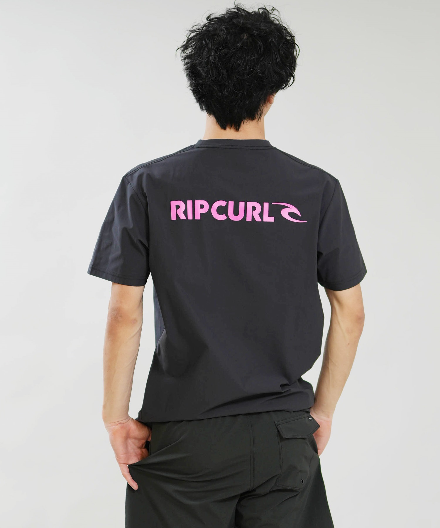 RIP CURL リップカール 水着 ラッシュガード 半袖 Tシャツ メンズ BLADE LOGO RASH RCM6S-4302(BLK-M)