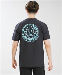 RIP CURL リップカール 水着 ラッシュガード 半袖 Tシャツ メンズ WETTI PASSAGE ICON RASH RCM6S-4304(BLK-M)