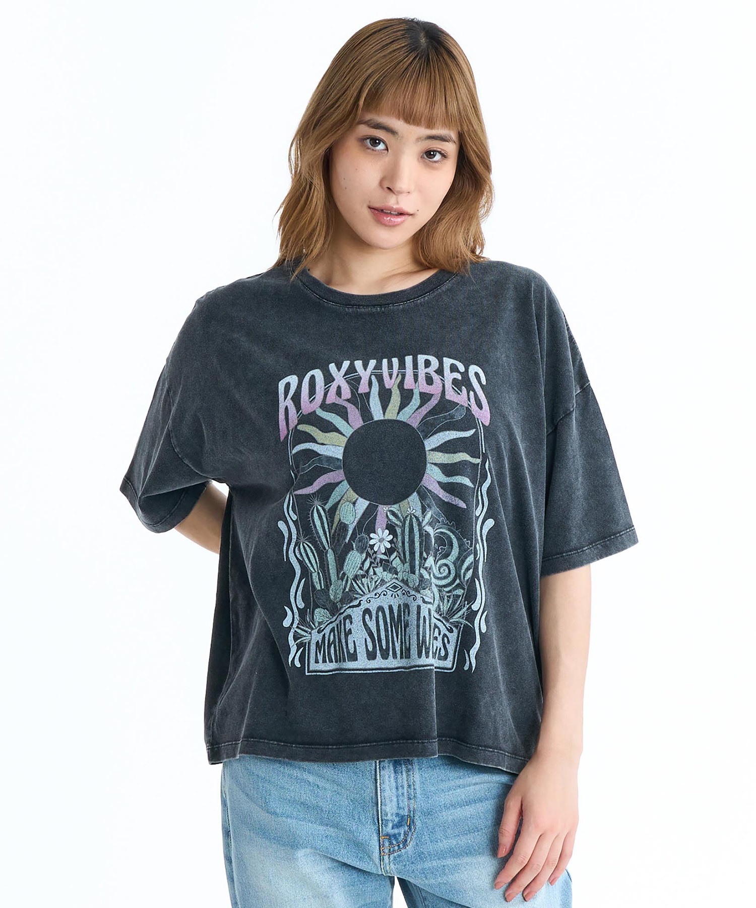 ROXY ロキシー 半袖 Tシャツ レディース フロントプリント RST261087(BBK-M)