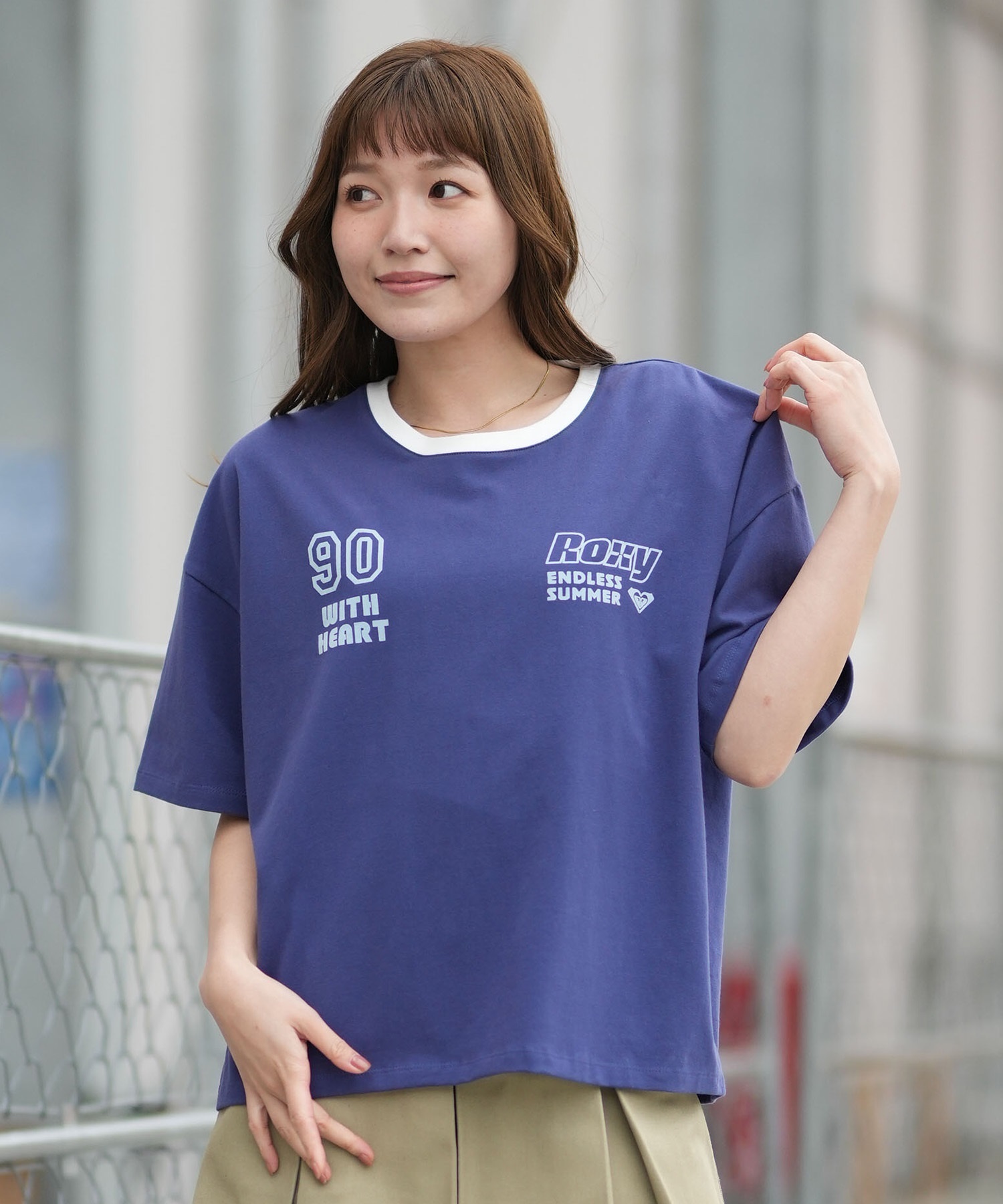 ROXY ロキシー 半袖 Tシャツ レディース フロントプリント RST261641M ムラサキスポーツ限定(BLU-M)