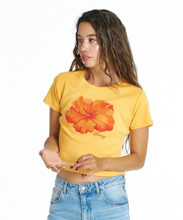 ROXY ロキシー 半袖 Tシャツ レディース 花 ハイビスカス ショート丈 ENCOUNTER RST262032