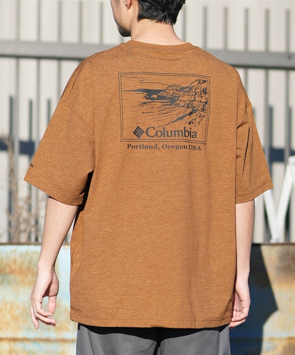 Columbia コロンビア 半袖 Tシャツ メンズ バックプリント 吸湿速乾 UVカット 水陸両用 PM0917 ムラサキスポーツ限定