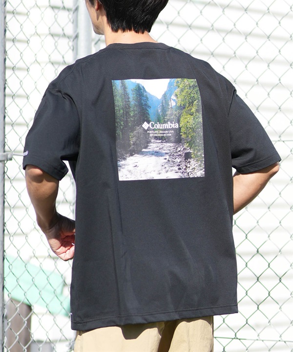 Columbia コロンビア 半袖 Tシャツ メンズ バックプリント 吸湿速乾 UVカット PM0963 ムラサキスポーツ限定