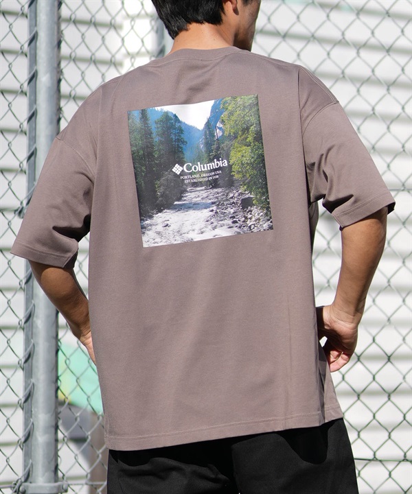 Columbia コロンビア 半袖 Tシャツ メンズ バックプリント 吸湿速乾 UVカット PM0963 ムラサキスポーツ限定