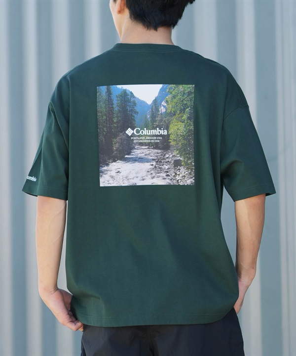 Columbia コロンビア 半袖 Tシャツ メンズ バックプリント 吸湿速乾 UVカット PM0963 ムラサキスポーツ限定