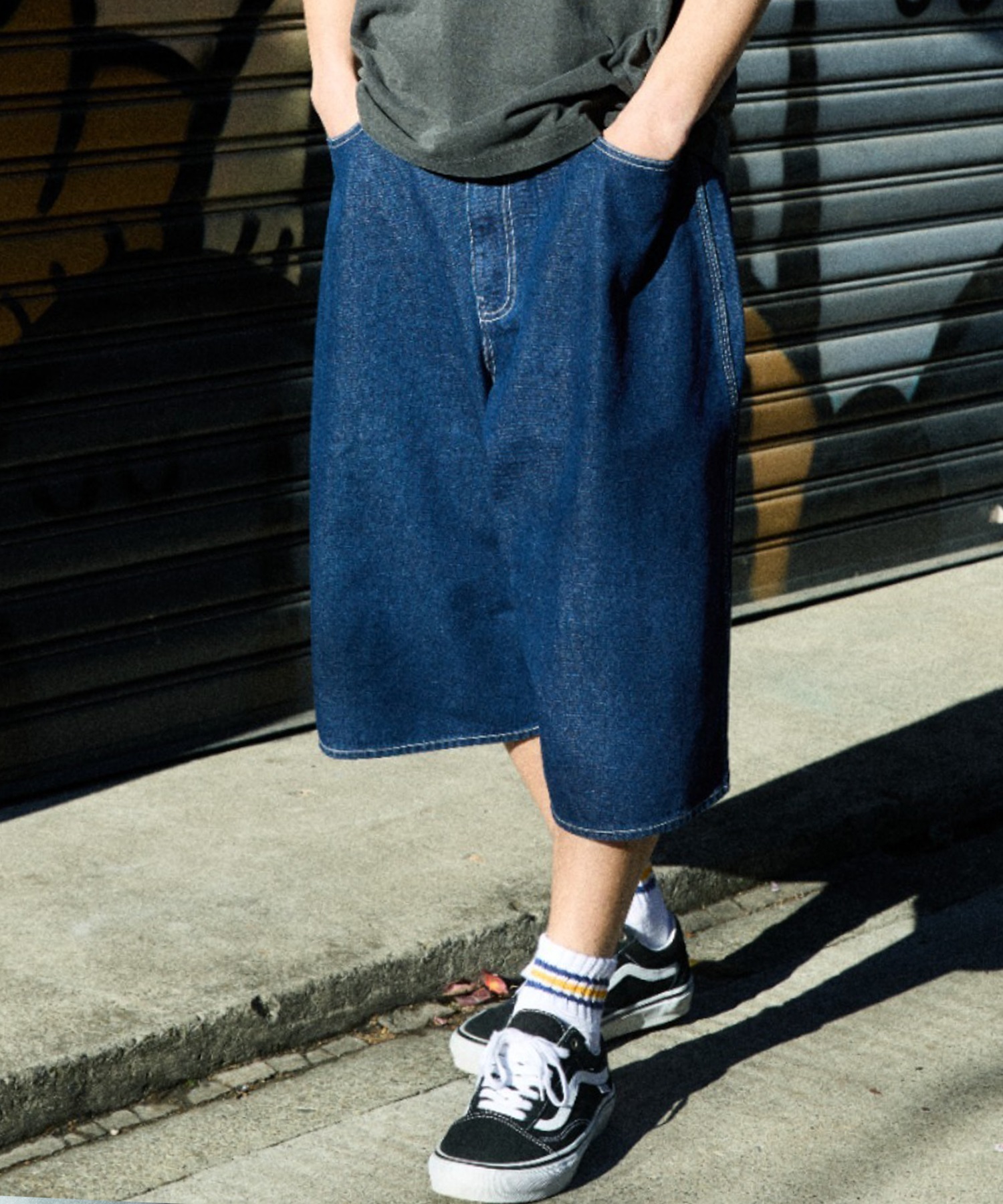 DEAR LAUREL ディアローレル ハーフパンツ ショートパンツ メンズ ショーツ DNM BAGGY SHORTS DL26S-3305(NVY-M)