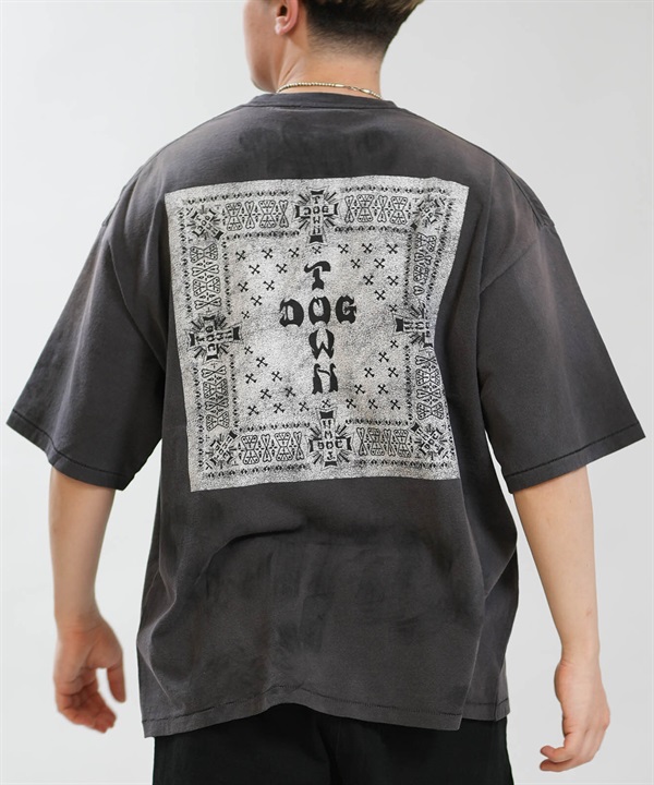DOGTOWN ドッグタウン 半袖 Tシャツ メンズ バックプリント バンダナロゴ 古着風 ヴィンテージ加工 262DT1ST016 ムラサキスポーツ限定