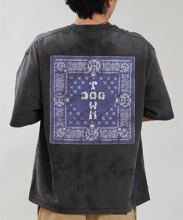 DOGTOWN ドッグタウン 半袖 Tシャツ メンズ バックプリント バンダナロゴ 古着風 ヴィンテージ加工 262DT1ST016 ムラサキスポーツ限定