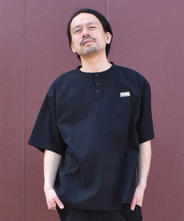 POLER ポーラー 半袖 Tシャツ メンズ 水陸両用 FURRY FONT DRY HENLEY TEE 269MCV0037 ムラサキスポーツ限定