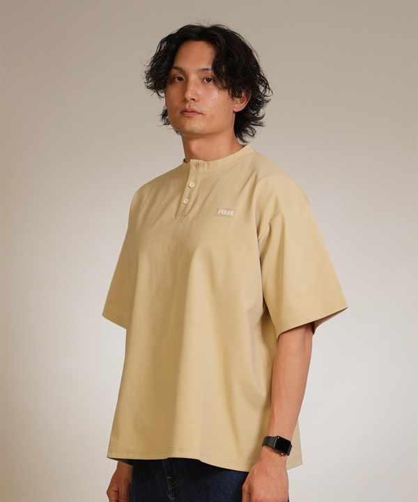 POLER ポーラー 半袖 Tシャツ メンズ 水陸両用 FURRY FONT DRY HENLEY TEE 269MCV0037 ムラサキスポーツ限定