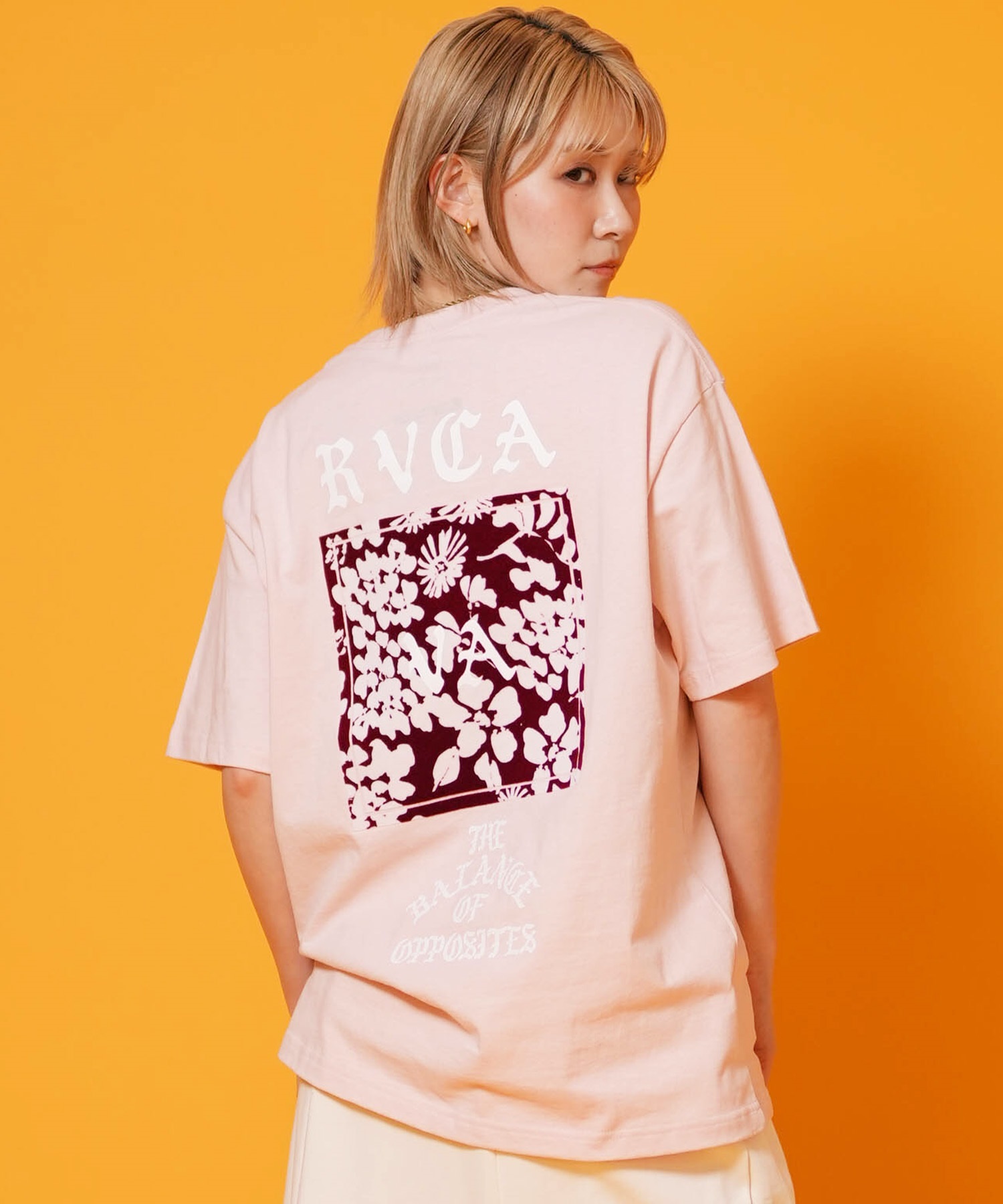 RVCA ルーカ 半袖 Tシャツ レディース バックプリント DAISY VA BOX LOGO LOOSE FIT SS TEE BG043203(HZP-S)