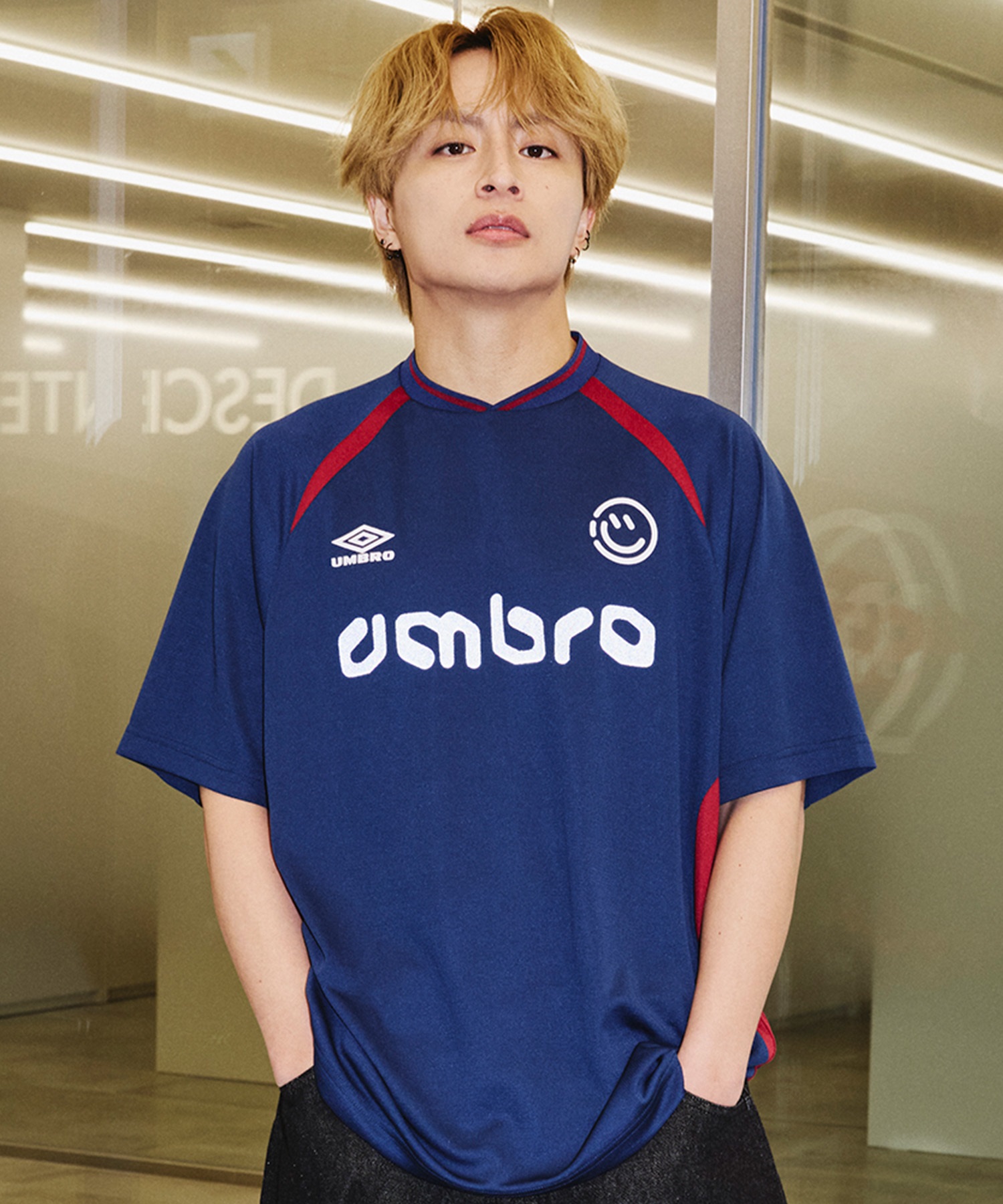 UMBRO アンブロ × ALAN SHIRAHAMA ゲームシャツ 半袖 Tシャツ UM26SSAL-GS01(NAVY-M)