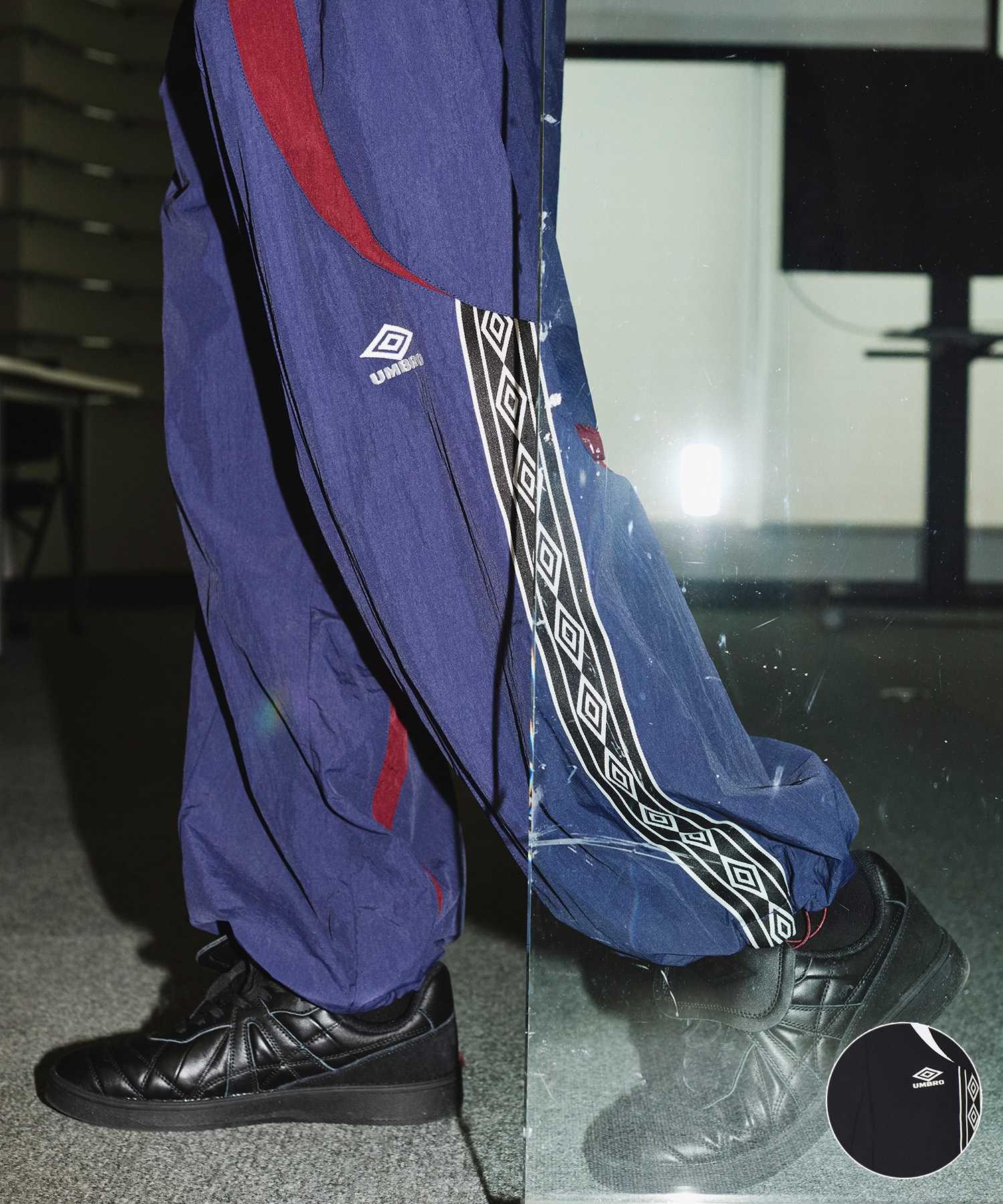 UMBRO アンブロ × ALAN SHIRAHAMA トラックパンツ UM26SSAL-PT01(BLACK-M)