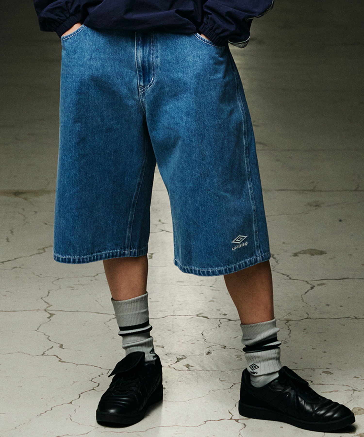 UMBRO アンブロ × ALAN SHIRAHAMA デニムショーツ UM26SSAL-PT03(L.BLUE-M)