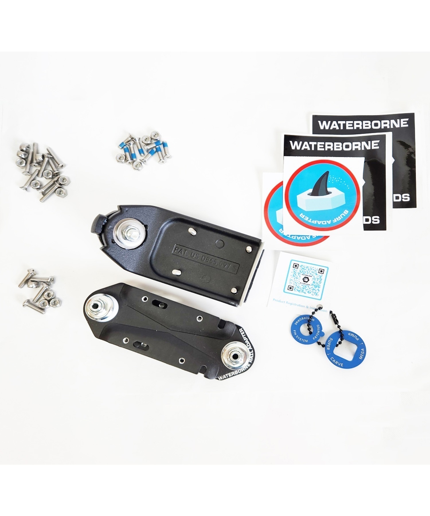 WATERBORNE ウォーターボーン スケートボード サーフ トラック アダプター FIN SYSTEM SURF AND RAIL ADAPTER(BK-ONE)