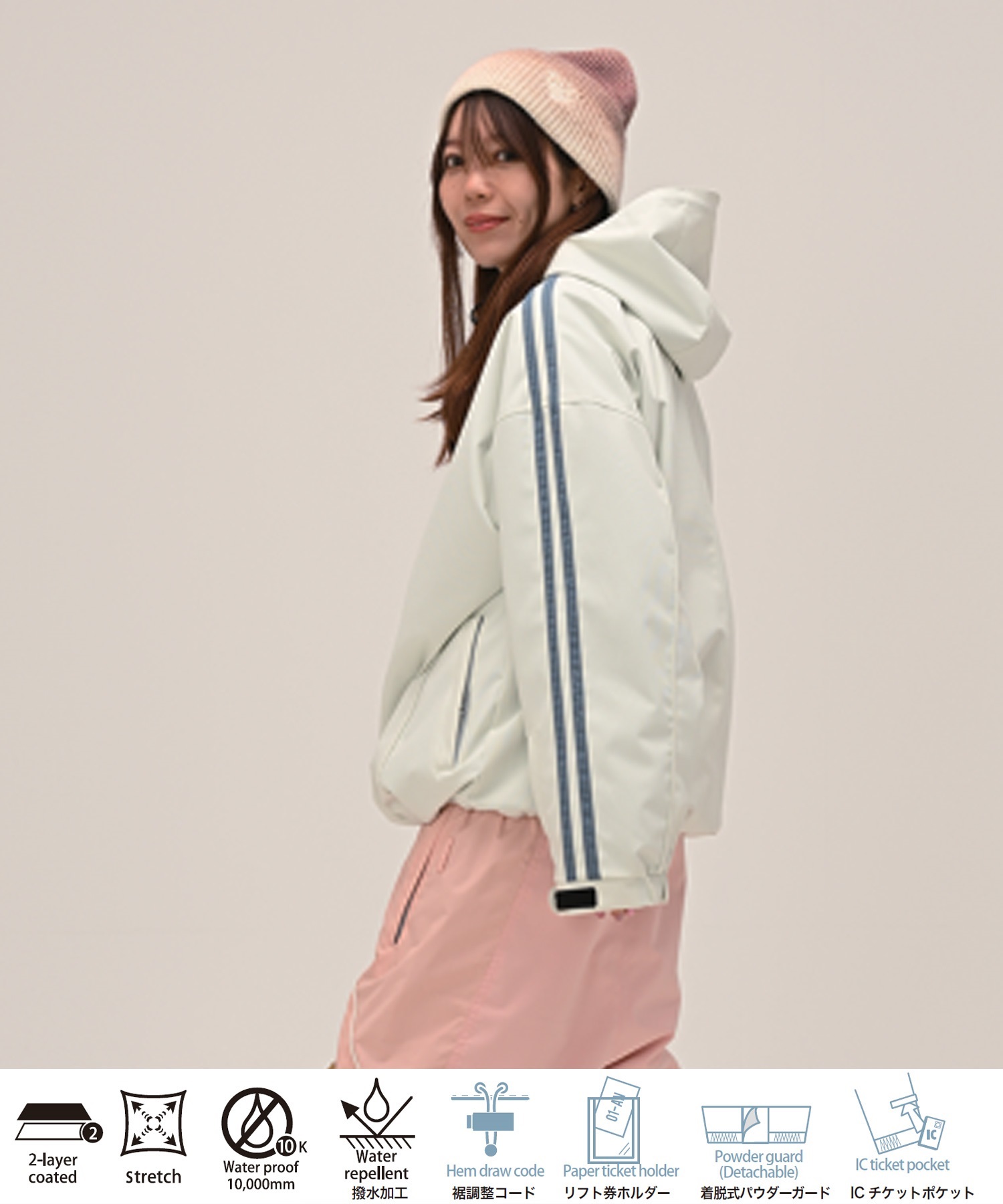 6KNOT シックスノット LINEPIP スノーボード ウェア ジャケット レディース ムラサキスポーツ 25-26モデル LL C28【2526】(OFWHT-S)