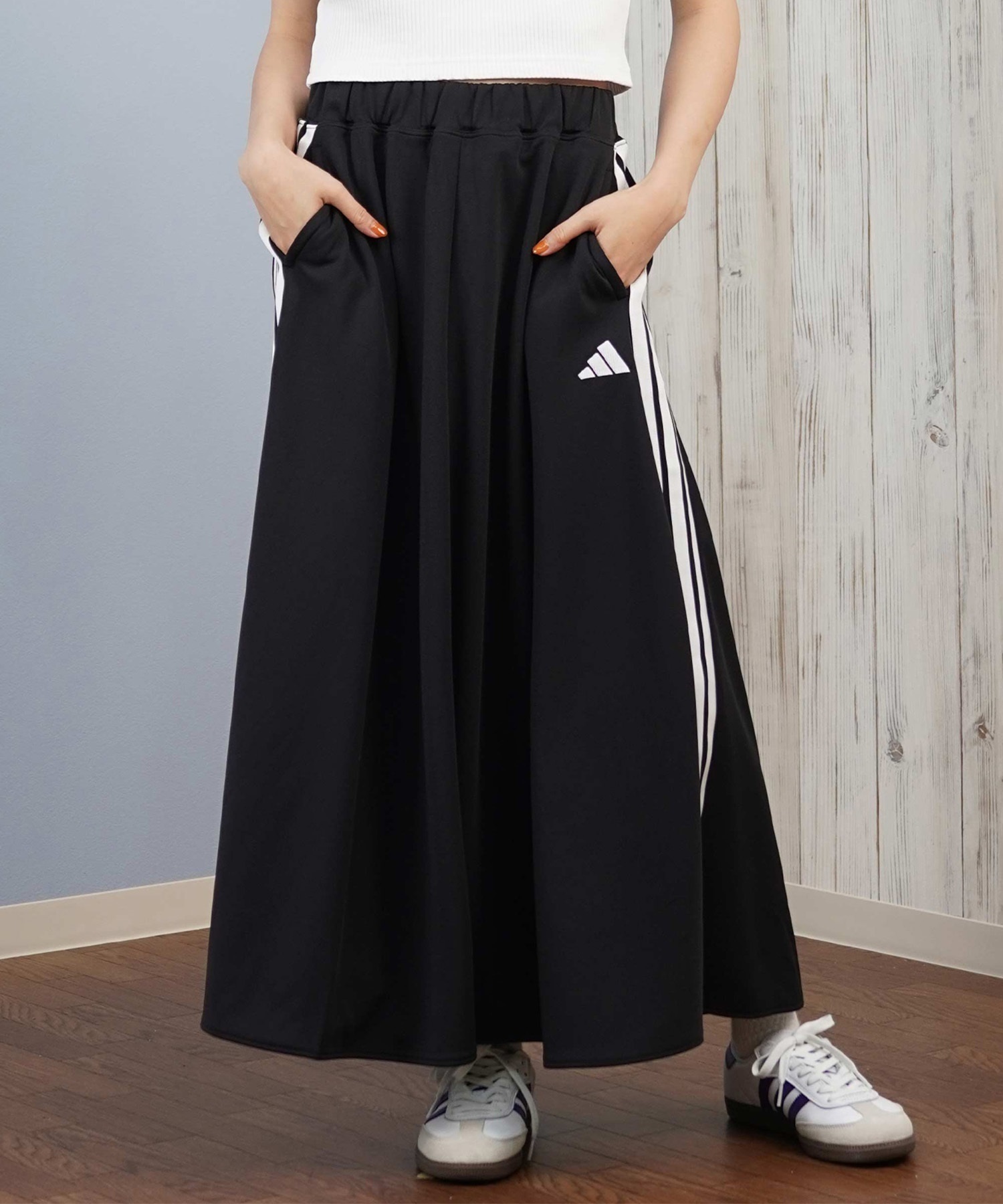 adidas アディダス スカート レディース フレアスカート 3ストライプス SH903(BE/PK-S)
