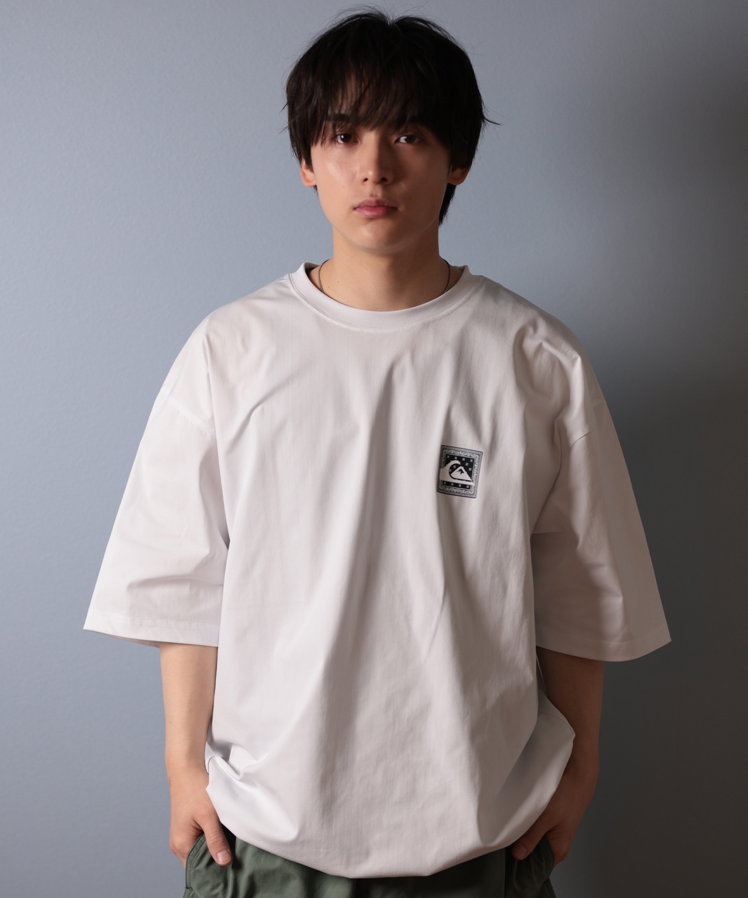 QUIKSILVER クイックシルバー ラッシュガード メンズ 半袖 Tシャツ バックプリント 水陸両用 UVカット QLY251626M ムラサキスポーツ限定(WHT-M)