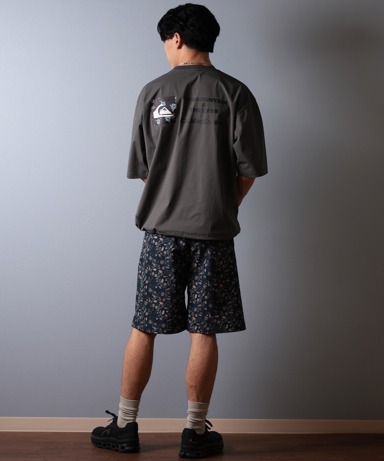 QUIKSILVER クイックシルバー ラッシュガード メンズ 半袖 Tシャツ バックプリント 水陸両用 UVカット QLY251626M ムラサキスポーツ限定(WHT-M)