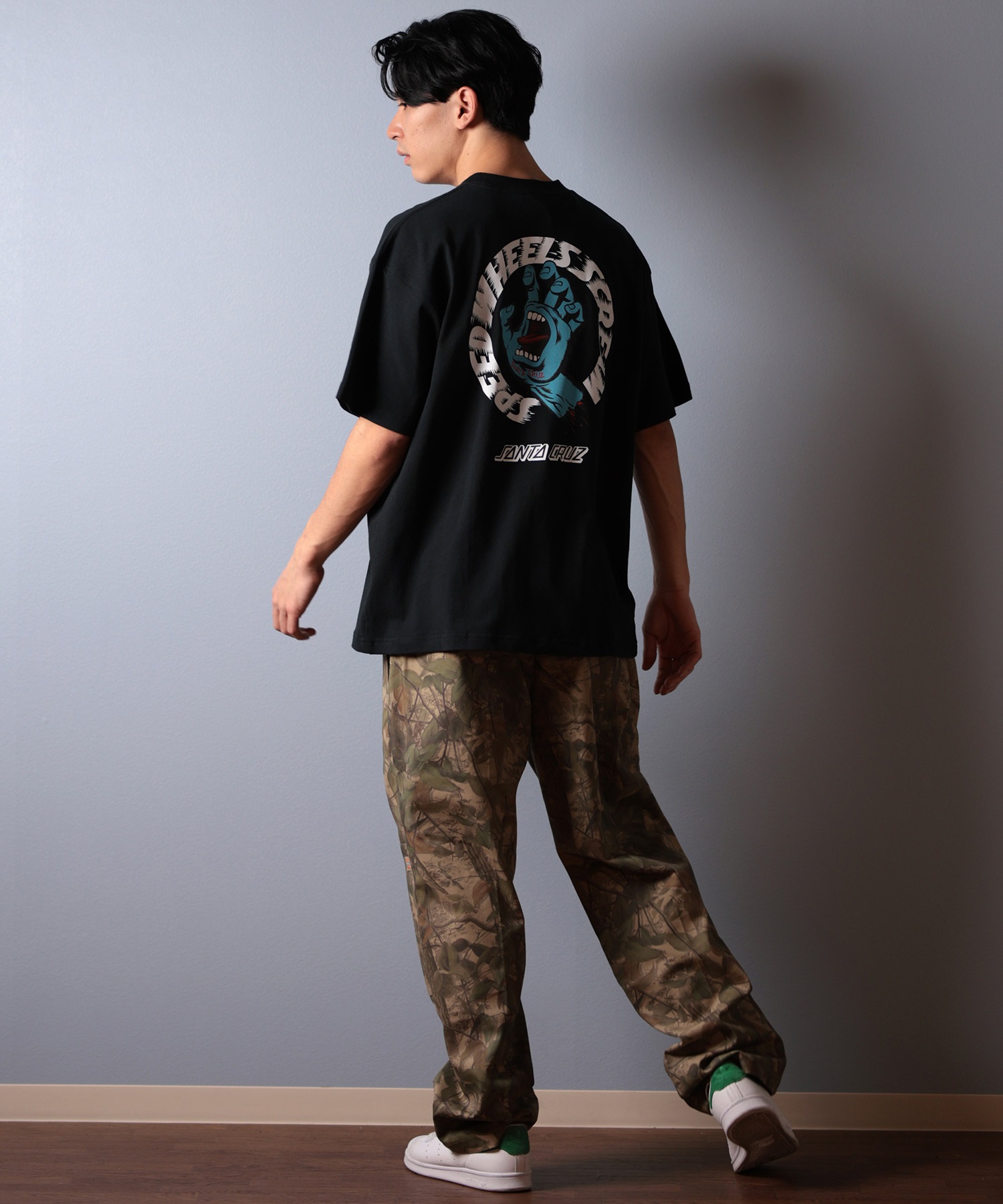 SANTACRUZ サンタクルーズ 半袖 Tシャツ メンズ バックプリント ロゴ スクリーミングハンド 502252401 ムラサキスポーツ限定(WHITE-M)
