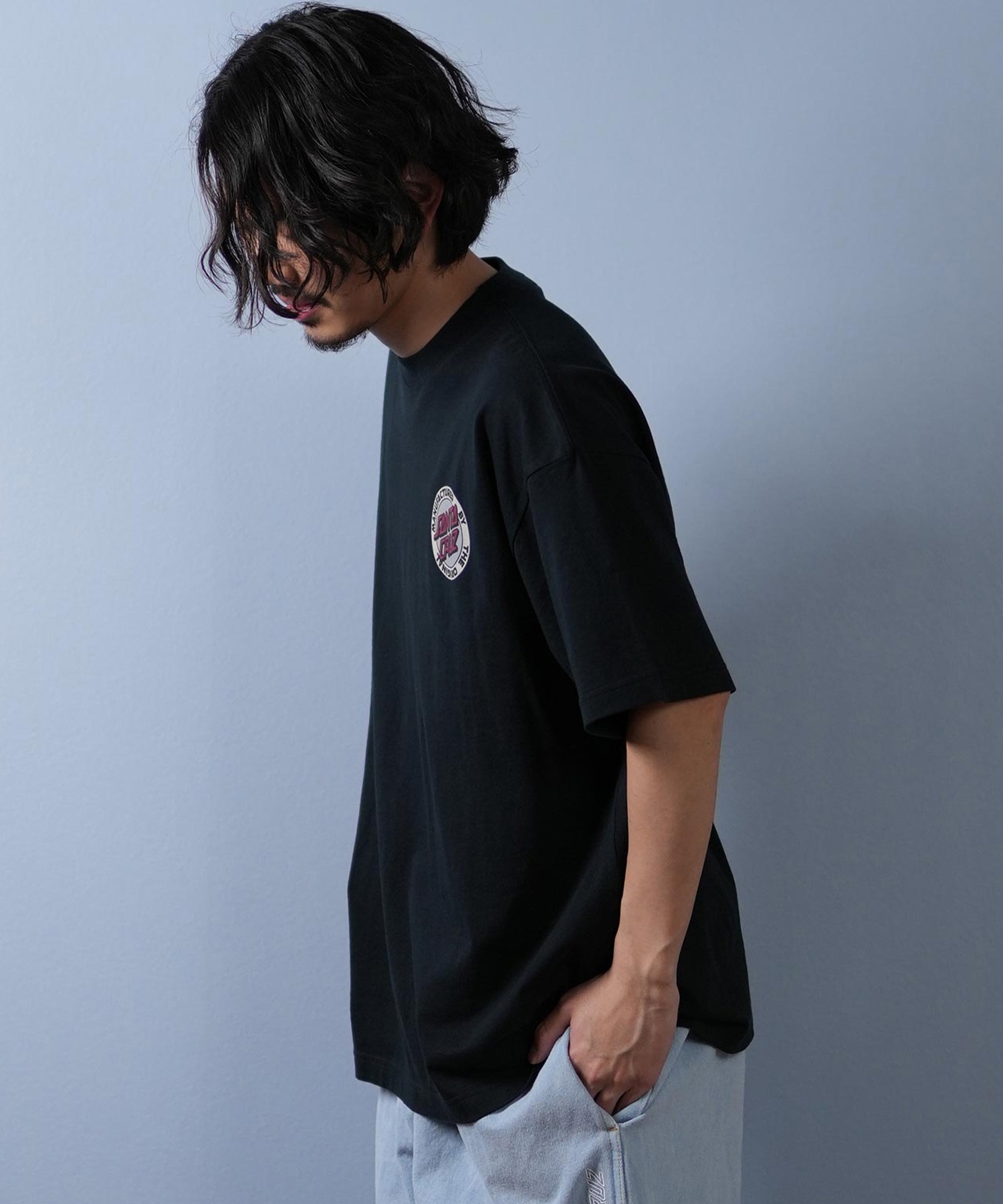 SANTACRUZ サンタクルーズ 半袖 Tシャツ メンズ バックプリント ロゴ スクリーミングハンド 502252402 ムラサキスポーツ限定(WHITE-M)