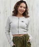 DC ディーシー 長袖 Tシャツ ロンT レディース クロップド丈 ショート丈 ジップアップ TELECO ZIP CARDIGAN LCD254310(BES-M)