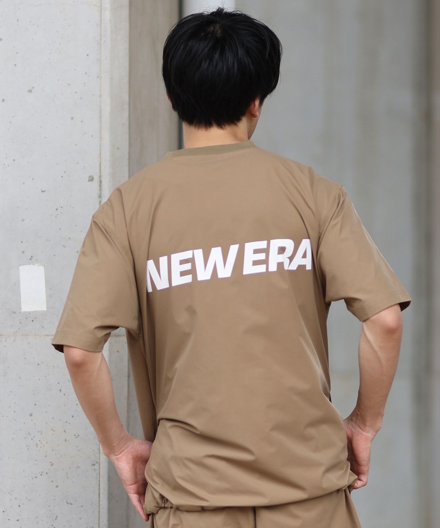 NEW ERA ニューエラ ラッシュガード メンズ 半袖 Tシャツ バックプリント 水陸両用 ユーティリティ UVカット 吸汗速乾 セットアップ対応 14391949(BE-M)